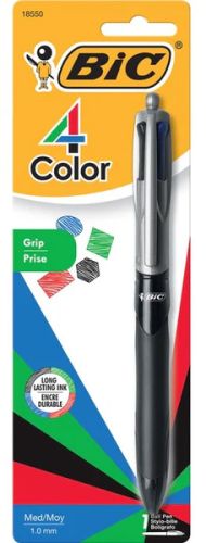 Stylo à bille 4 couleurs grip pro