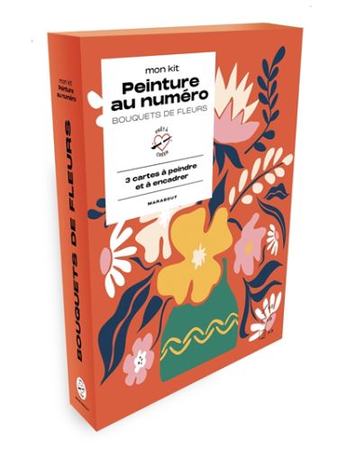 Mon kit peinture au numéro : bouquet de fleurs : 3 cartes à peindre et à encadrer