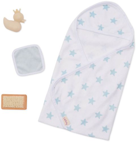 Lullababy - serviette à capuche bleu & accessoires