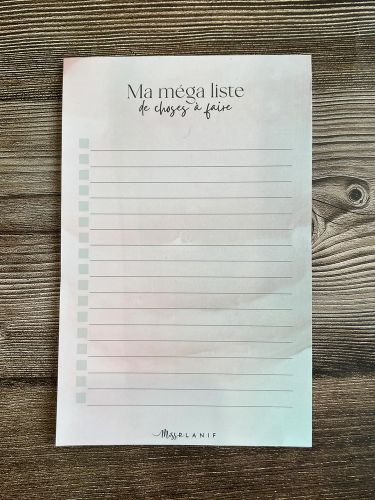 Moyen bloc-notes - méga liste