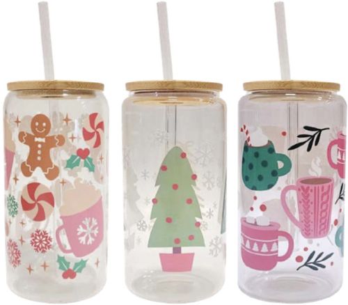 Verre coloré noël assortis